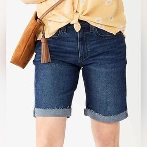 NWT Sonoma Bermuda Jean Shorts NEW High Rise Distressed Inseam Approx 8.5”